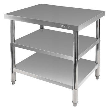 Stół ze stali nierdzewnej centralny z 2-półkami Mega-M X STANDARD S-100 cm G-70 cm H-85 cm N