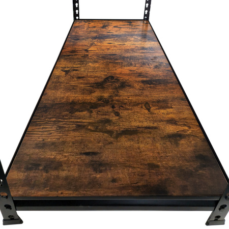 Regał magazynowy Mega-M PRO LOFT H-180 cm L-120 cm G-45 cm 5 półek z MDF 6.2 mm okleina drewno 275 kg czarny