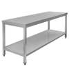 Stół ze stali nierdzewnej centralny z półką Mega-M S-200 cm G-60 cm H-85 cm N