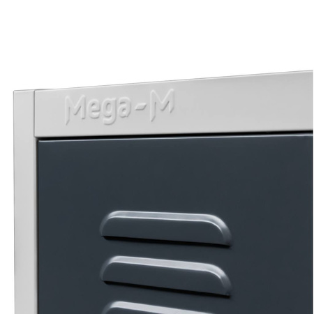 Szafka BHP ubraniowa Mega-M pracownicza 2-drzwiowa S-80 cm szara/grafitowy front WYSYŁKA PALETOWA