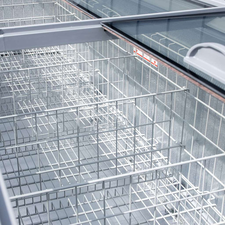 Zamrażarka skrzyniowa przeszklony panoramiczny front766 L Mega-M OZI i250 NoFrost