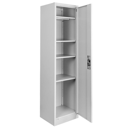 Szafa biurowa metalowa na akta Mega-M pełne drzwi S-45 cm G-40 cm H-185 cm szara