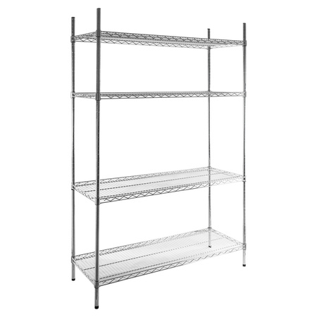 Regał druciany chromowany Mega-M 4-półkowy 180x45x180 N