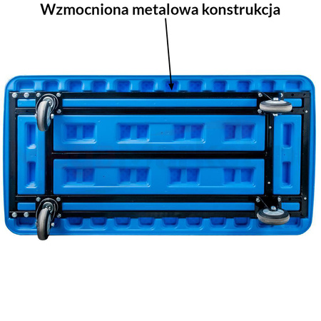 Wózek platformowy Mega-M MM-PH 70 cm x 130 cm XXL 500kg niebieski N