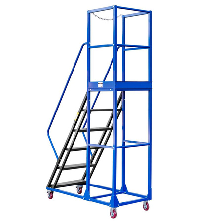 Drabina magazynowa przejezdna pomost magazynowy Mega-M STANDARD H-150 cm 6 stopni