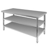 Stół gastronomiczny ze stali nierdzewnej centralny z 2 półkami Mega-M X STANDARD 150x70x85 cm