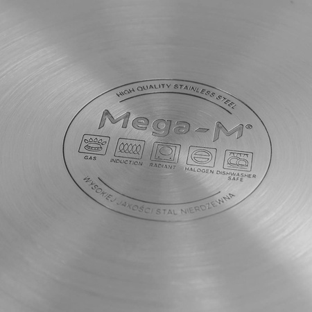 Garnek ze stali nierdzewnej AISI 443 wysoki z pokrywką Mega-M PRO 115L 50x60 cm