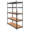 Regał magazynowy Mega-M Pro Loft H-180 cm L-90 cm G-40 cm 5 półek z MDF 6,2 mm (275kg) czarny N