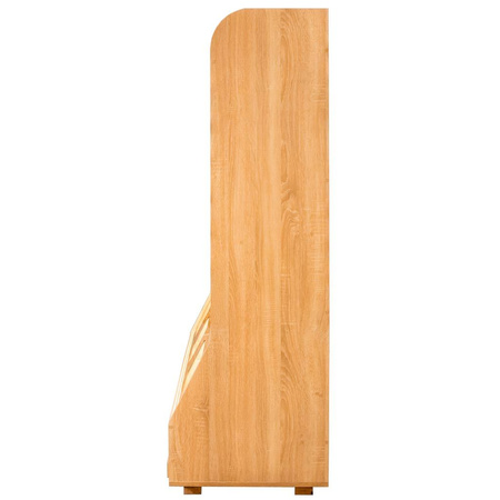 Regał na pieczywo H-180 cm L-125 cm G-60 cm plexi oświetlenie LED dąb amerykański