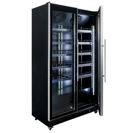 Witryna chłodnicza Mega-M DIEGO R112 Prestige black  S-112 cm G-63 cm H-198 cm N