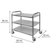 Wózek kelnerski ze stali nierdzewnej 3-półkowy Mega-M STANDARD S-85 cm G-45 cm H-90 cm N