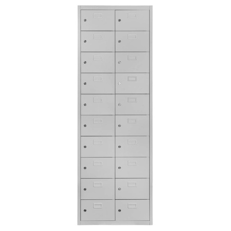 Szafka skrytkowa śniadaniowa BHP Mega-M 20 skrytek 60x30x180 cm szara