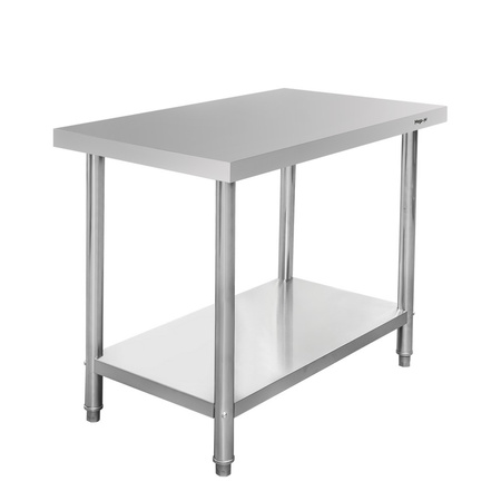 Stół ze stali nierdzewnej centralny z półką Mega-M STANDARD S-100 cm G-70 cm H-85 cm N