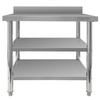 Stół ze stali nierdzewnej przyścienny z 2-ma półkami Mega-M X STANDARD S-100cm G-70 cm H-85 cm N