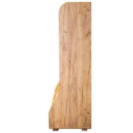 Regał na pieczywo H-180 cm L-125 cm G-60 cm plexi oświetlenie LED dąb kraft