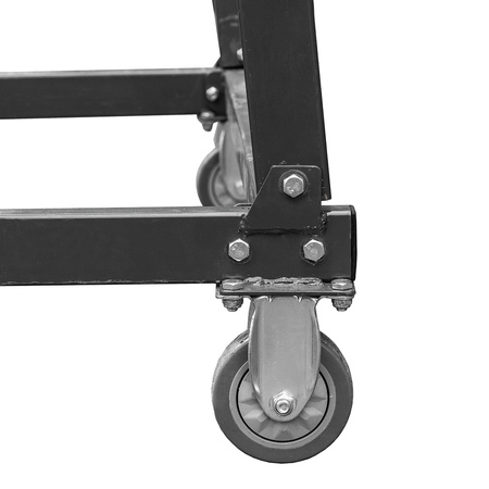 Drabina magazynowa przejezdna pomost magazynowy Mega-M H 102 cm 4 stopnie hamulec schodkowy