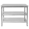 Stół ze stali nierdzewnej centralny z 2-ma półkami Mega-M S-100 cm G-70 cm H-85 cm N