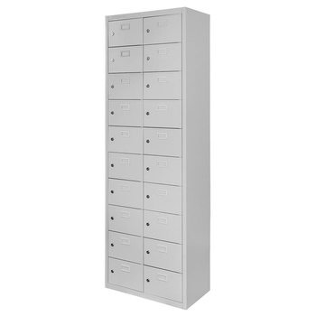 Szafka śniadaniowa BHP Mega-M J-60/20 20 skrytkowa szara S-60 cm G-30 cm H-180 cm skręcana N