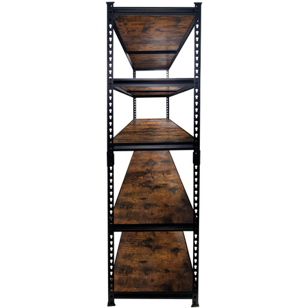 Regał magazynowy Mega-M PRO LOFT  H-180 cm L-90 cm G-40 cm 5 półek z MDF 6.2 mm okleina drewno 275 kg czarny