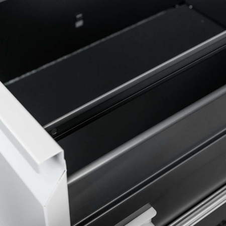 Szafka metalowa na dokumenty FURVERO W4S G/S kartotekowa 4 szuflady S-45 cm grafitowa szary front