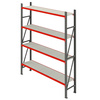 Regał magazynowy 4-półkowy Mega-M FORTIS H-240 cm L-267 cm G-50 cm moduł bazowy N