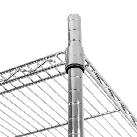 Regał gastronomiczny druciany chromowany Mega-M 4-półkowy 60x60x180 cm