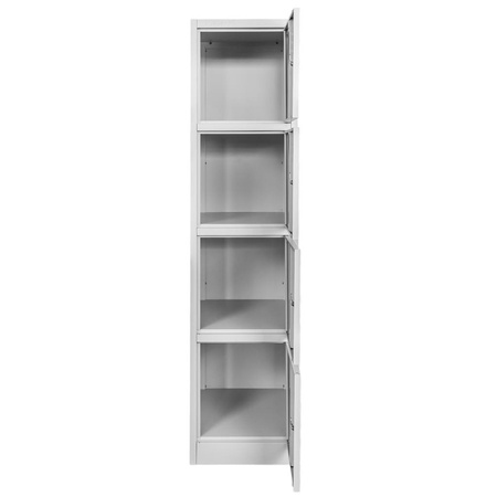Szafka skrytkowa BHP Mega-M J-40/4 4 drzwiowa szara S-40 cm G-50 cm H-180 cm skręcana N