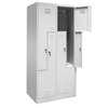 Szafka ubraniowa BHP Mega-M J-80/L 4 drzwiowa typ L szara S-80 cm G-50 cm H-180 cm skręcana N