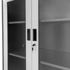 Szafa biurowa metalowa Mega-M WENUS W-11 na akta przeszklona z szufladami grafitowa / szary front S- 90 cm G- 40 cm H-185 cm skręcana N