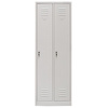 Szafka ubraniowa BHP Mega-M J-60 2 drzwiowa z przegrodami szara S-60 cm G-50 cm H-180 cm skręcana