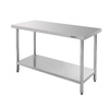 Stół ze stali nierdzewnej centralny z półką Mega-M STANDARD S-140 cm G-60 cm H-85 cm N