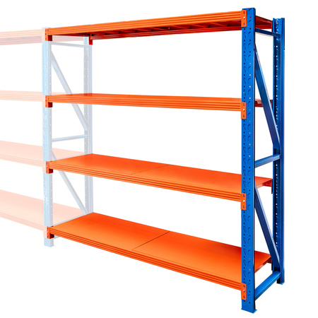 Regał metalowy magazynowy 4-półkowy Mega-M FORTIS LIGHT H-200 cm L-192,5 cm G-50 cm moduł dostawny WYSYŁKA PALETOWA