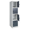 Szafka skrytkowa BHP Mega-M J-40/4 4 drzwiowa szara/ grafitowy front S-40 cm G-50 cm H-180 cm skręcana N