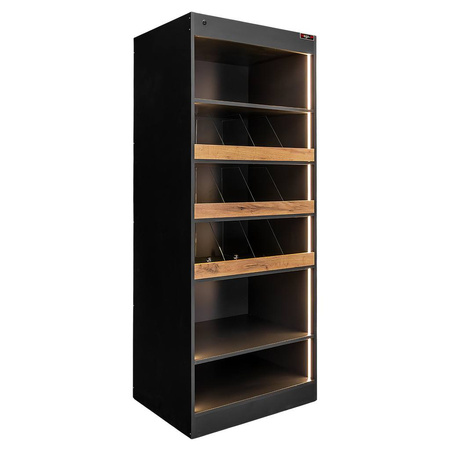 Witryna na cukierki z oświetleniem LED Mega-M H- 205 cm L- 80 cm G- 58 cm Bazalt 0166 N