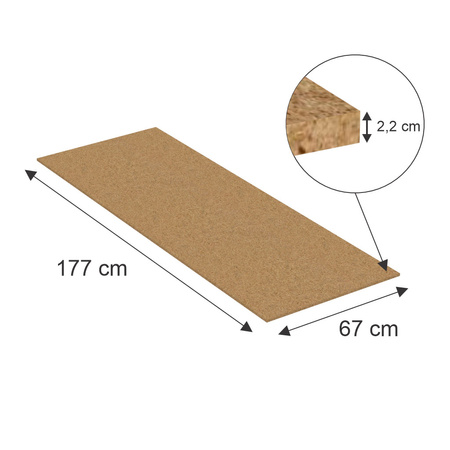 Płyta regałowa wypełnienie półki na trawersy L-180 cm wymiary 177x 67 cm