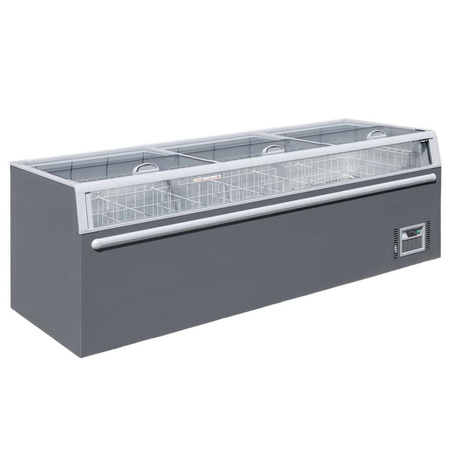 Zamrażarka Mega-M OZI i250 szklane boki Automatyczne rozmrażanie S-250 cm G-85 cm H-87 cm N