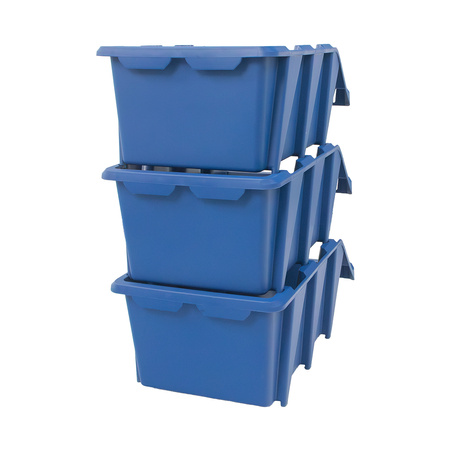 Pojemnik magazynowy Mega-M kuweta warsztatowa L plastikowa 220x355x150 mm niebieski (pakiet 10 szt.) N
