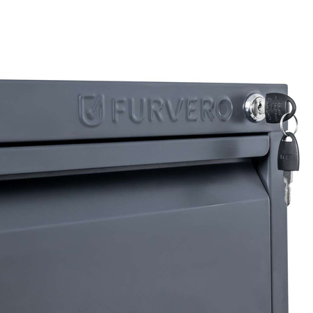Szafka metalowa na dokumenty FURVERO W4S G/G kartotekowa 4 szuflady S-45 cm grafitowa