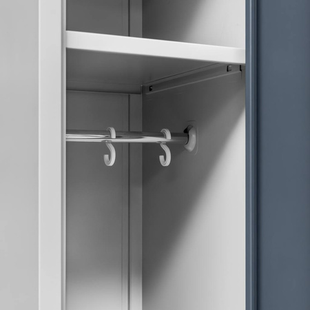 Szafka ubraniowa BHP Mega-M J-60 2 drzwiowa szara/ grafitowy front  S-60 cm G-50 cm H-180 cm skręcana N
