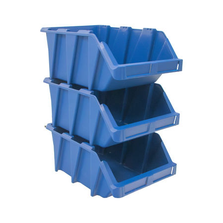 Pojemnik magazynowy Mega-M kuweta warsztatowa L plastikowa 220x355x150 mm niebieski (pakiet 10 szt.) N