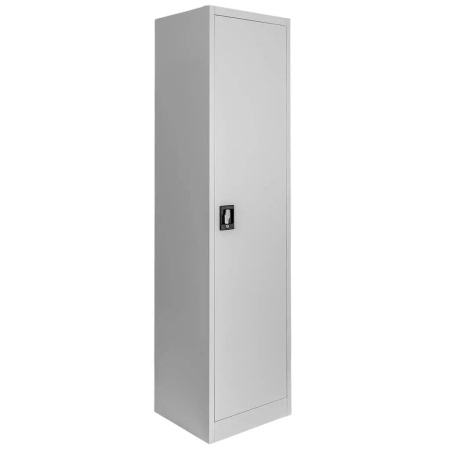 Szafa biurowa metalowa na akta Mega-M pełne drzwi S-45 cm G-40 cm H-185 cm szara