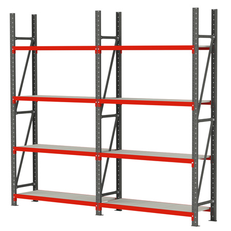 Regał magazynowy 8-półkowy Mega-M FORTIS H-200 cm L-325.5 cm G-40 cm