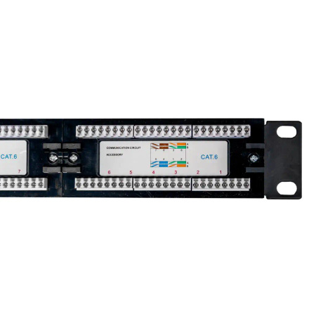 Patch Panel do szafy RACK 19" Mega-M CAT6 24 porty UTP czarny