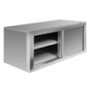 Szafka wisząca ze stali nierdzewnej z drzwiami przesuwnymi Mega-M S-120 cm G-40 cm H-60 cm N
