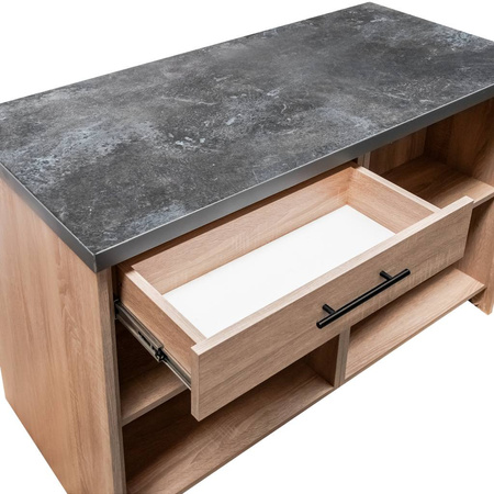 Lada sklepowa sprzedażowa impulsowa Mega-M H-90 cm L-125 cm G-60 cm dąb sonoma