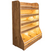 Regał na pieczywo H-180 cm L-125 cm G-60 cm plexi oświetlenie LED dąb kraft