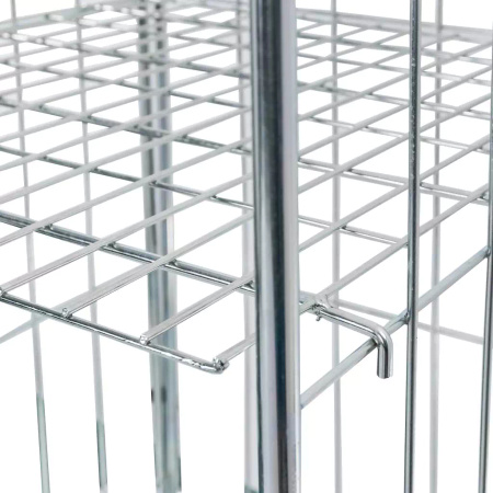 Rollkontener (rollcage, rollbox) wózek siatkowy transportowy Mega-M Universal dwie ściany dwie półki ocynkowany