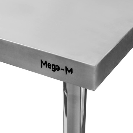 Stół ze stali nierdzewnej przyścienny z półką Mega-M STANDARD S-80 cm G-70 cm H-85 cm N