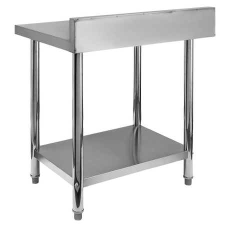 Stół ze stali nierdzewnej przyścienny z półką Mega-M STANDARD S-80 cm G-60 cm H-85 cm N