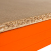 Regał magazynowy Mega-M PRO MAX H-180 cm L-120 cm G-45 cm 4 półki z MDF 15 mm 500 kg niebiesko-pomarańczowy